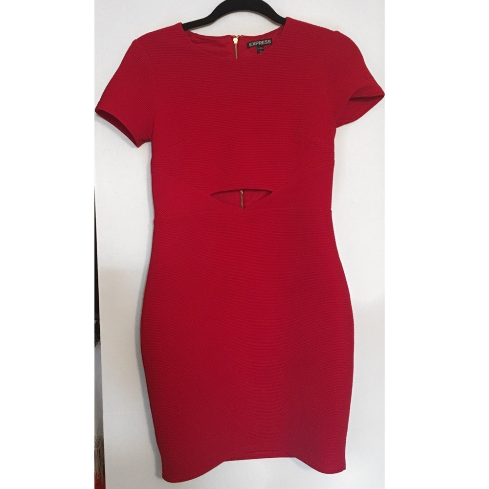 Express red bodycon dress